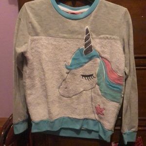 This is a unicorn soft pajama shirt longsleeved